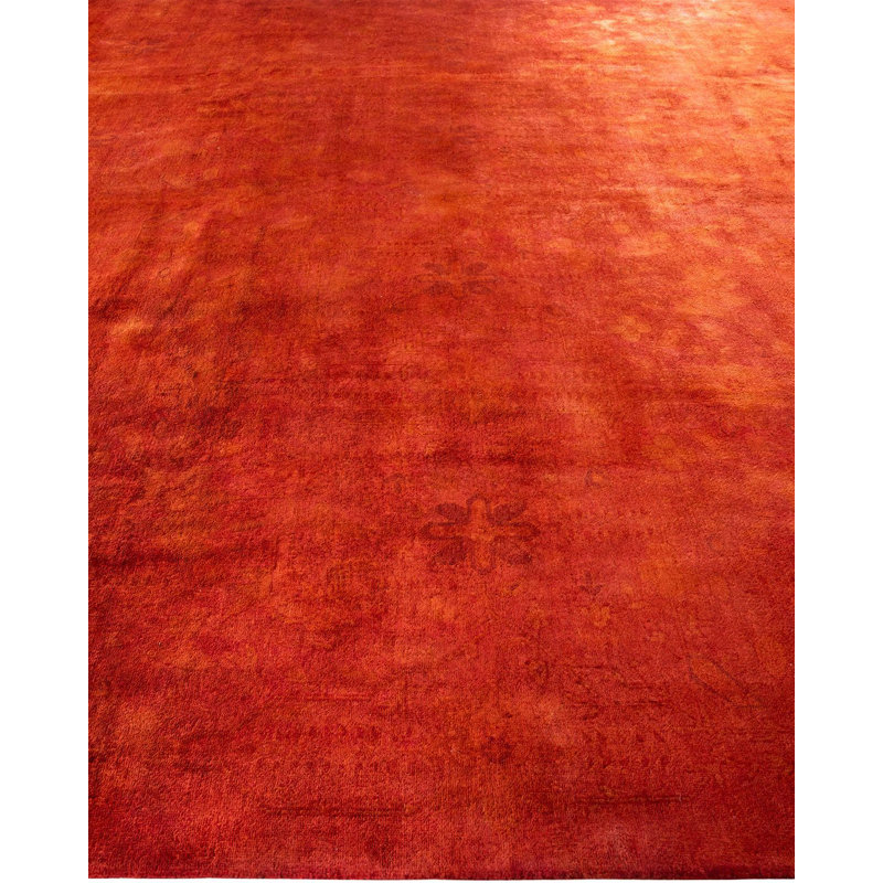 Youel One-of-a-Kind 9' X 12' New Age Wool Area Rug Orange