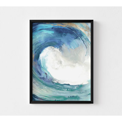 «Blue Ocean Wave», art mural surdimensionné, brise marine, plage, grand art mural, peinture à l'huile océanique