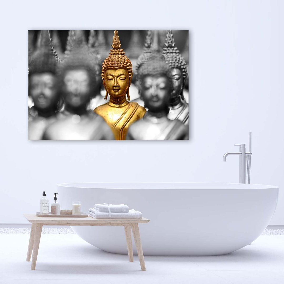 Leinwandbild Gold Buddha Zen Spa