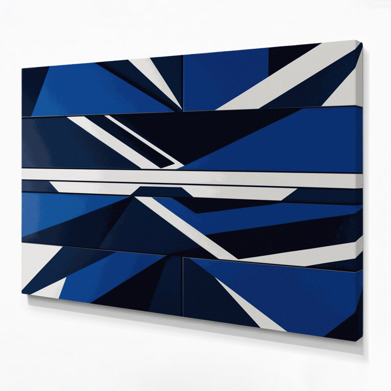 Hard Edge 18 Blue Canvas Wall Art, 11" H x 14" W