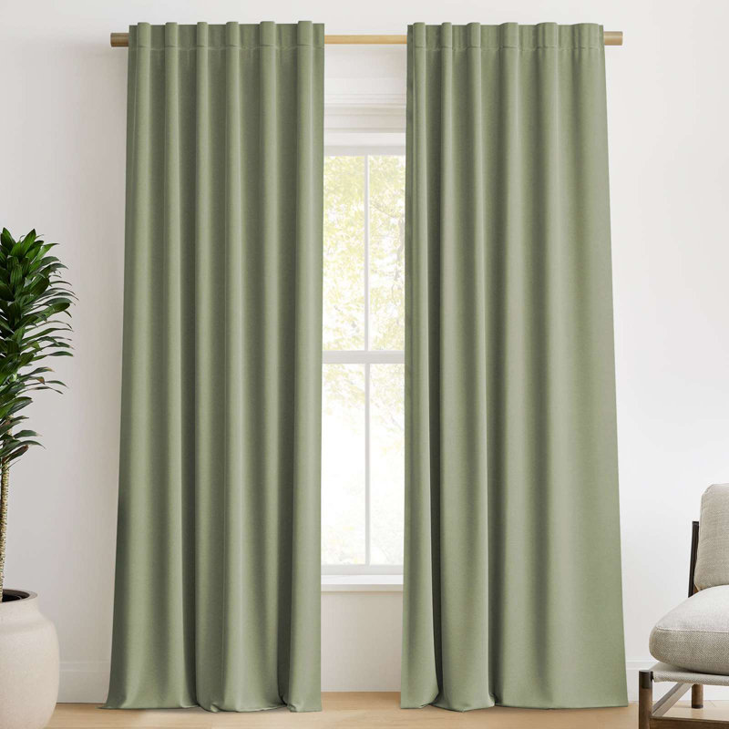 Curtains Thermal Insulated Window Treatment Panels Room Darkening Drapes for Living Room Back Tab/Rod Pocket Bedroom Draperies 2 Panels
