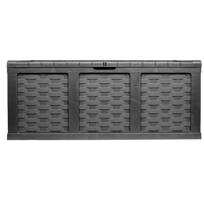 Starplast 62'' W 153 Gallons Water Resistant Plastic Lockable Deck Box, Black