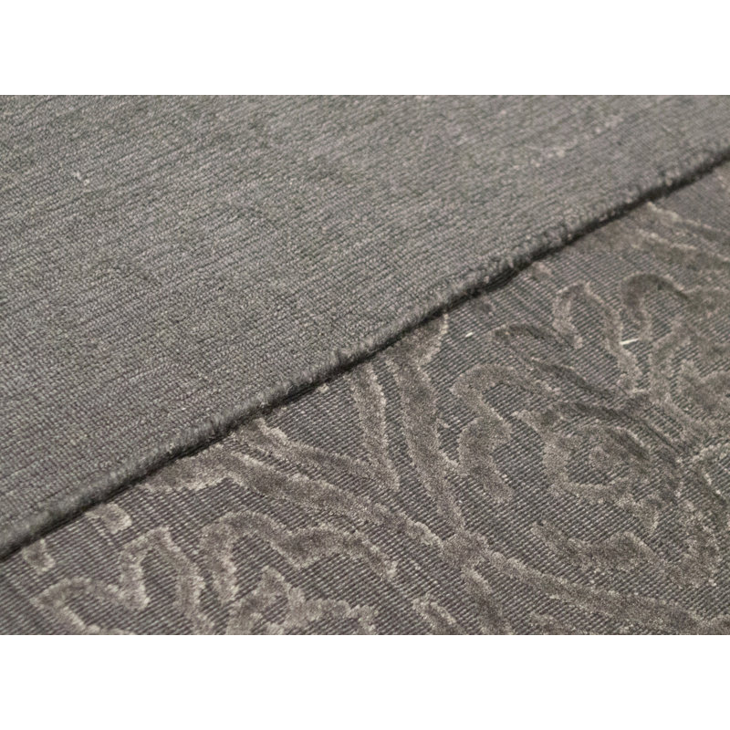 Jakat Wool Damask Area Rug in Gray