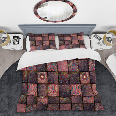 Brown Indian Patchwork Patchwork Duvet Cover