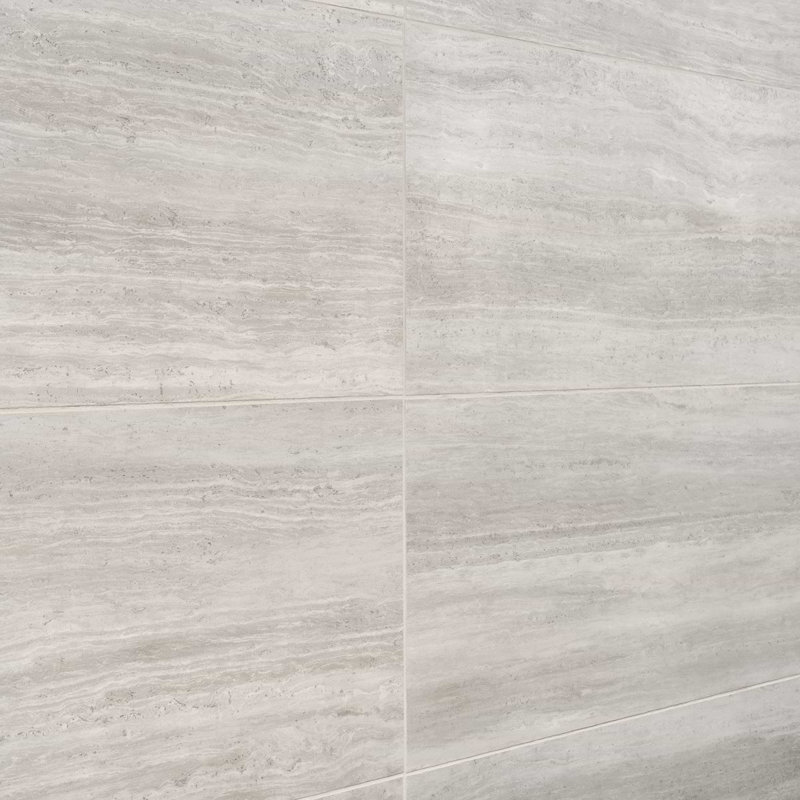 Nashville 12x24 Matte Travertine Look Porcelain Tile, Gray Matte