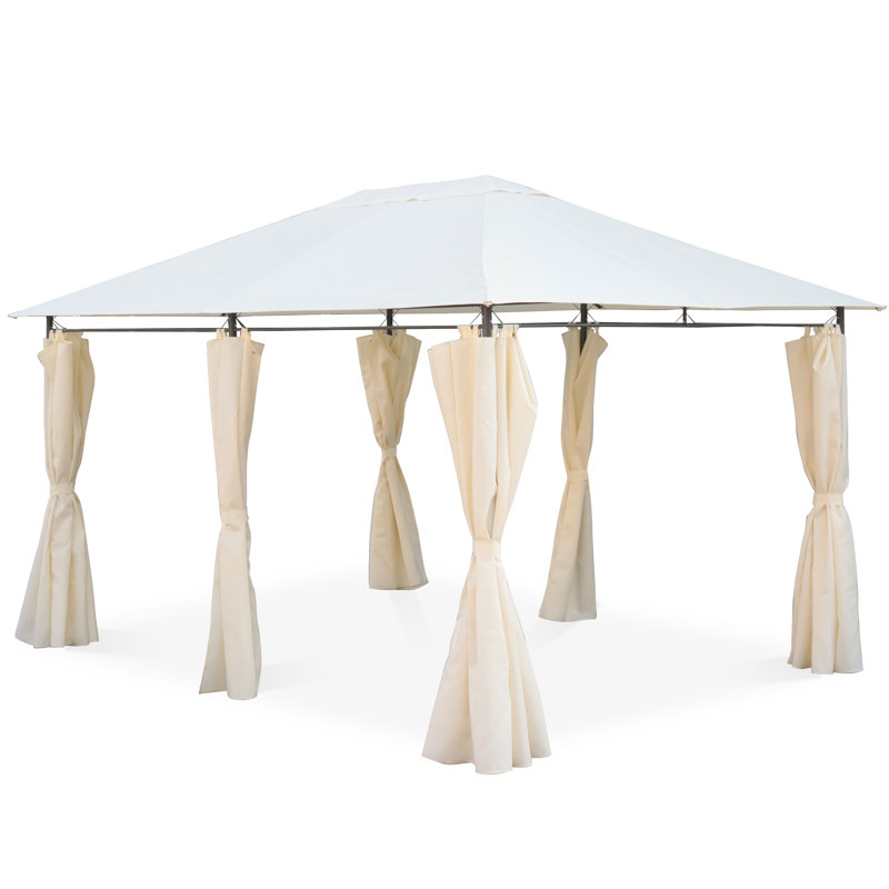 Phirun 3.9m x 2.9m Steel Patio Gazebo, Off White