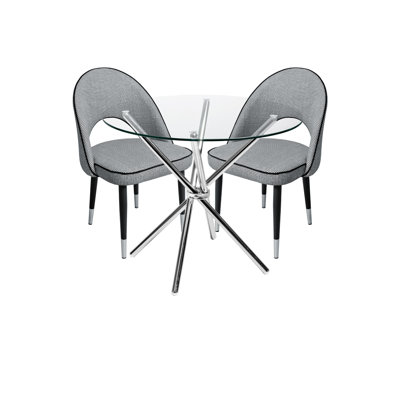 Hirst 2 -Person Glass Dining Set