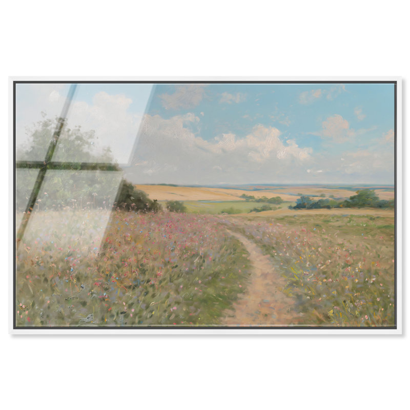 Emerald Pathway High-Gloss Frameless Acrylic Glass Wall Art Landscape & Nature Print by Oliver Gal, Ready to Hang, 15 x 10