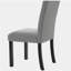 Chaise de salle à manger capitonnée 4 pièces, lin rustique revêtu de pieds en bois d'hévéa noir, chaise d'appoint rembourrée pour la cuisine, la salle à manger, la chambre à coucher, gris