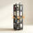 4-Tier Steel Rotating Bookshelf with 360° Wheels, Large Size Book Rack-1128766551