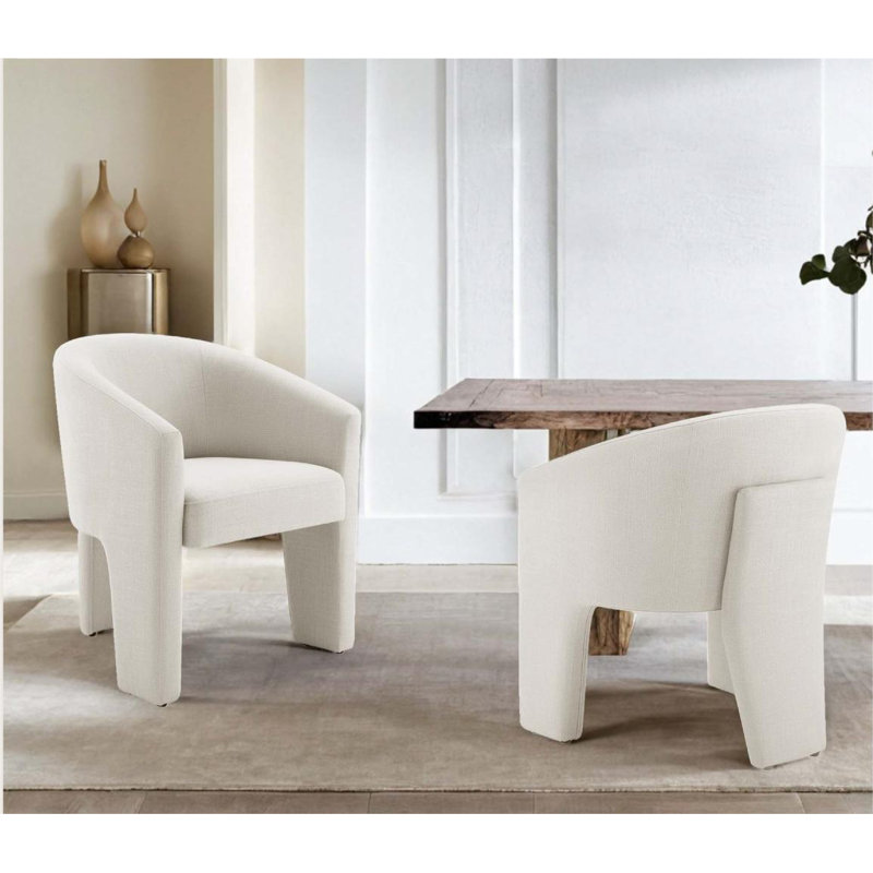 Edenton 19.3'' H Upholstered Armchair, Effie Linen Performance Linen