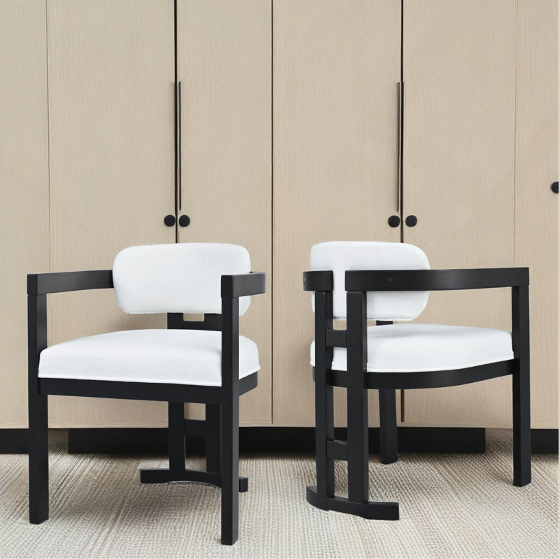 Chaise rembourrée en bois, Blanc