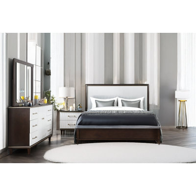 Bellina Espresso White Panel Bedroom Set