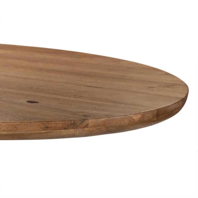 with Solid Wood and Marble Base Dining Table, Smoked Honey