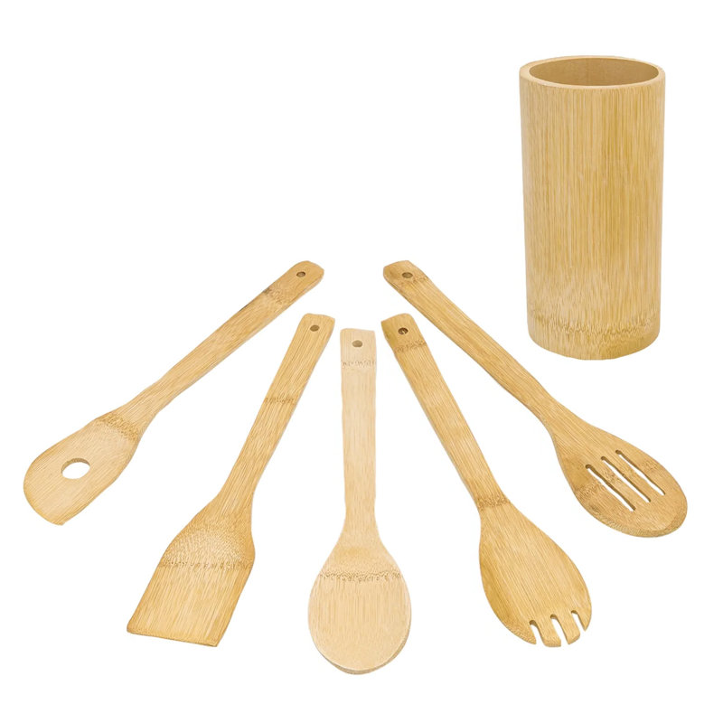 Bamboo Cooking Kitchen Utensil 6 Piece Set