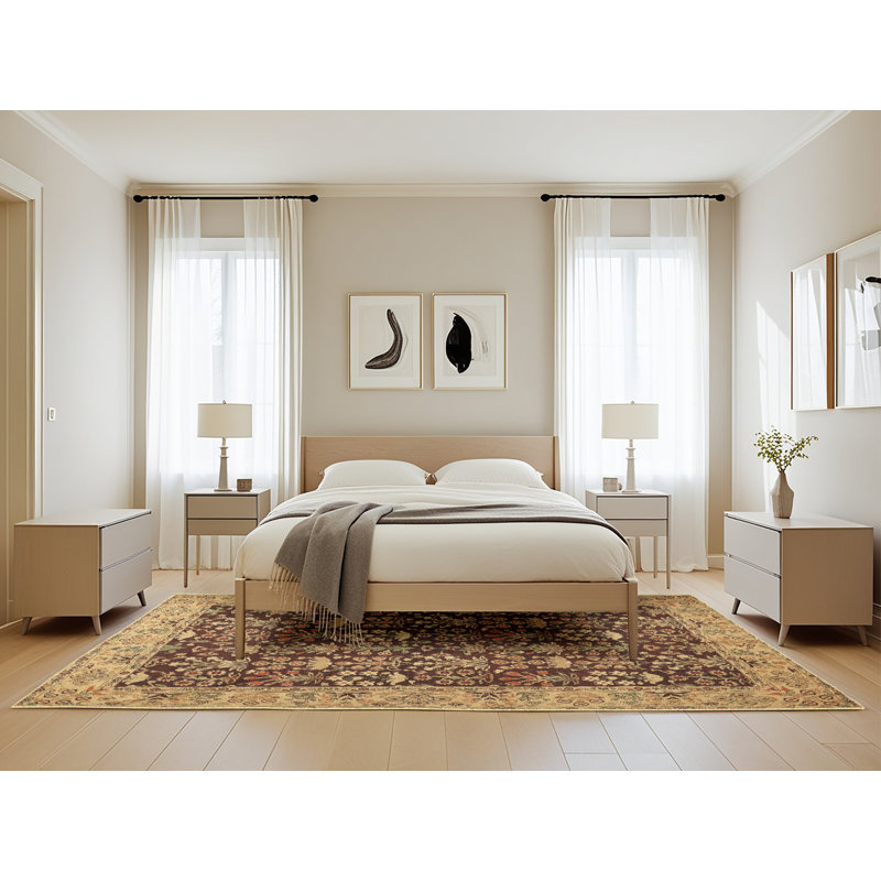 Tapis brun à motif oriental, Rectangle 5 pi x 8 pi