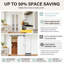 Mirrored Door Solid Wood 32"x80" Bi-Fold Door with Installation Hardware Kit(closet,pantry) White-105753404-130003300
