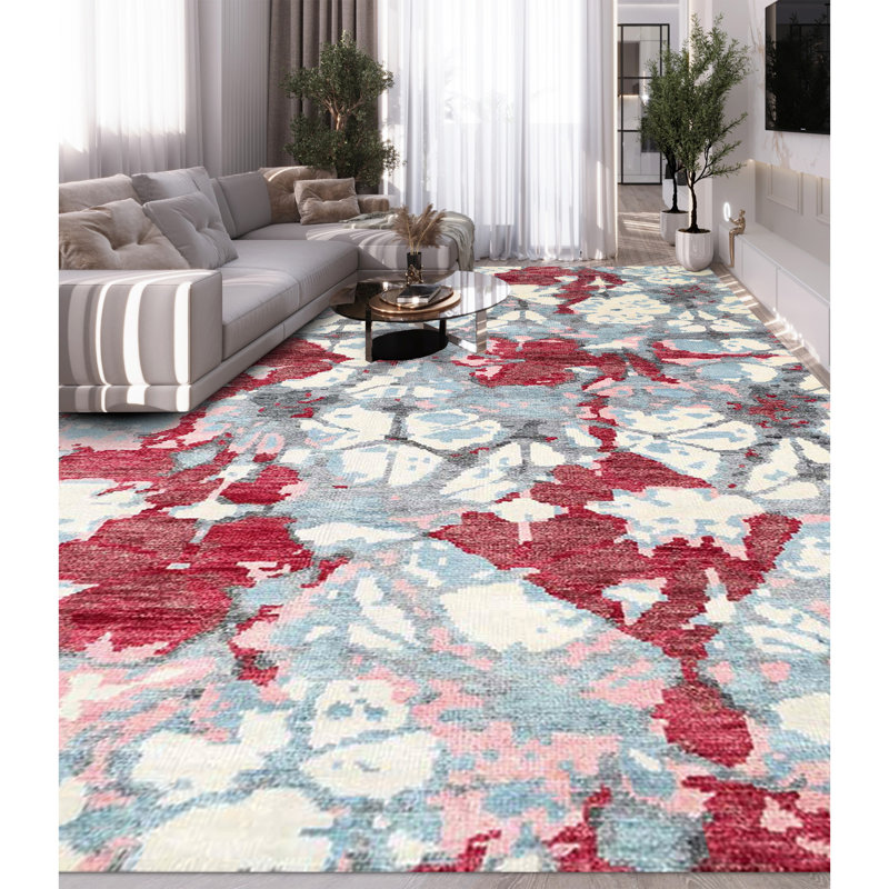 Nomad Hand Knotted Abstract Area Rug, Rectangle 9' x 12'