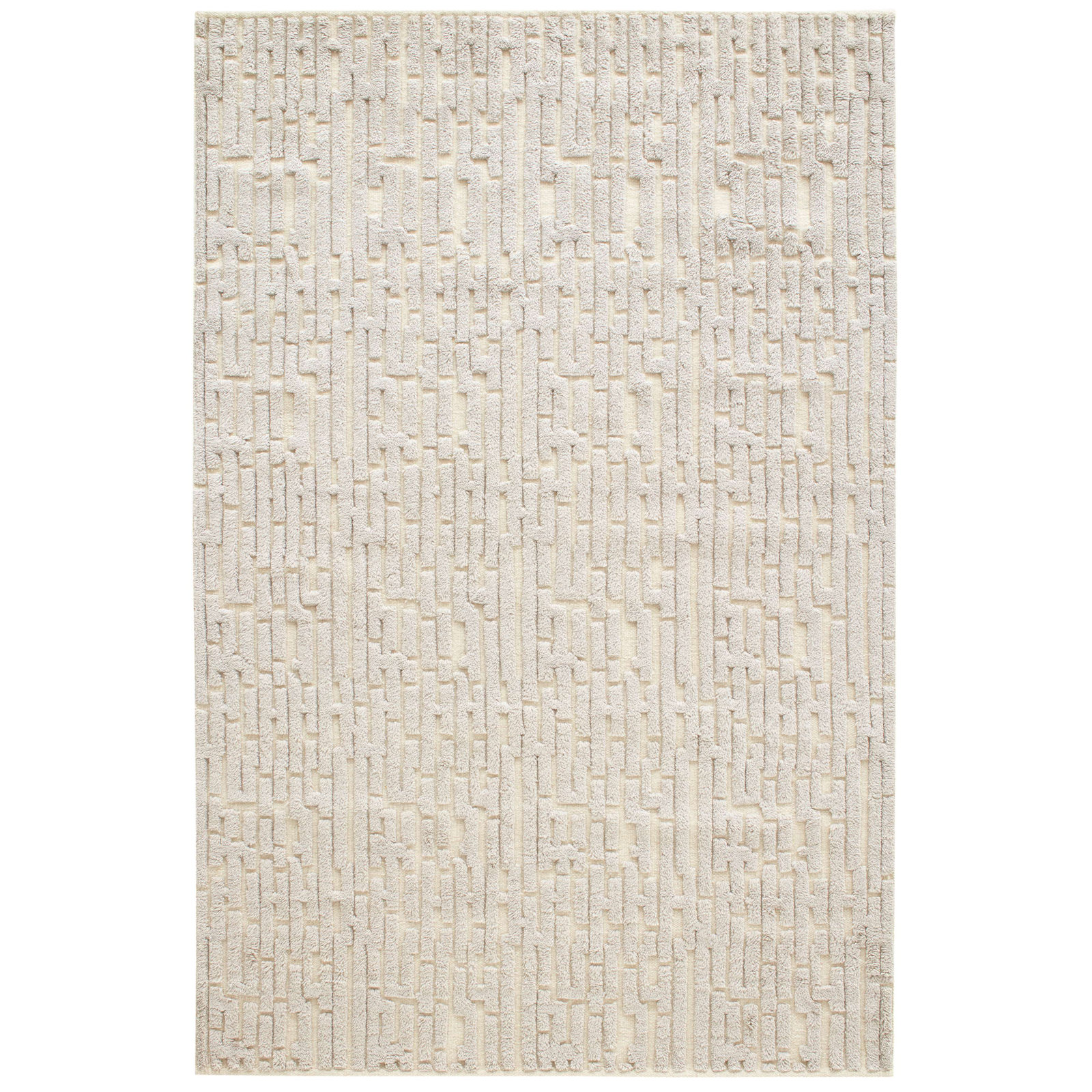 Gates Hand-Knotted Geometric Wool Rug, Beige, Rectangle 5' x 8'