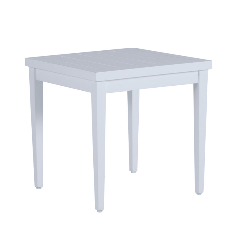 Brookings Wrought Aluminum Side Table, Chalk