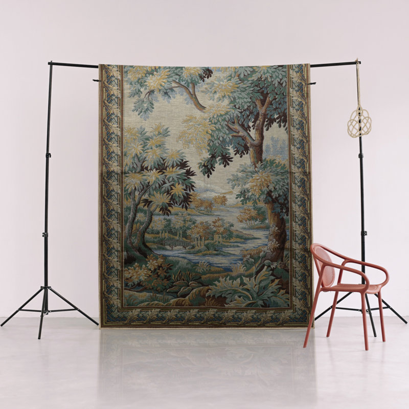 Tapis décoratif multicolore à motif de rivière et d'arbre, Tapis de couloir 2 pi 8 po x 9 pi 11 po