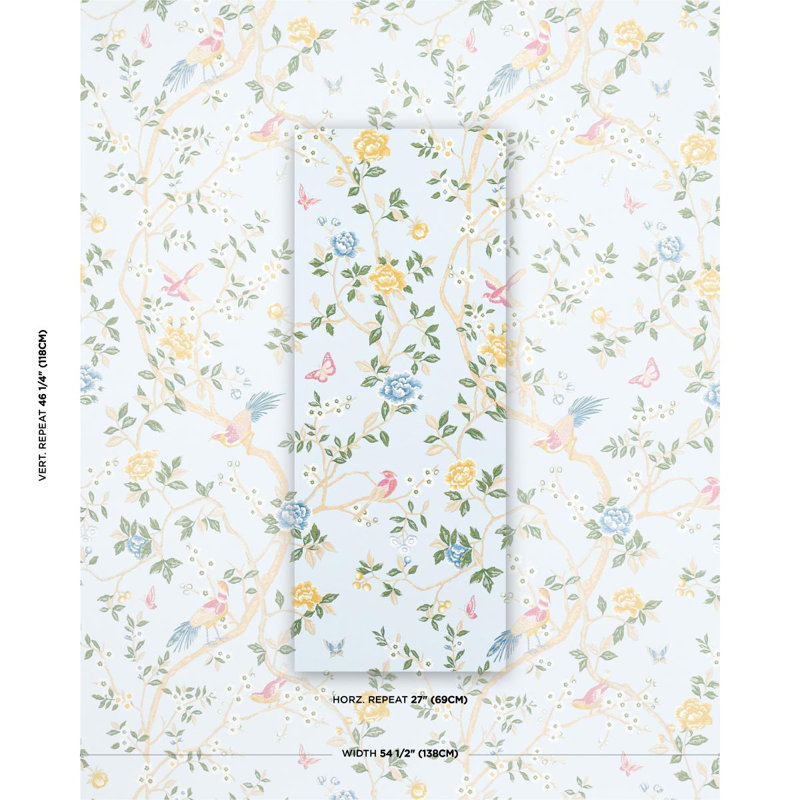 Georgia Vine Fabric, Sky