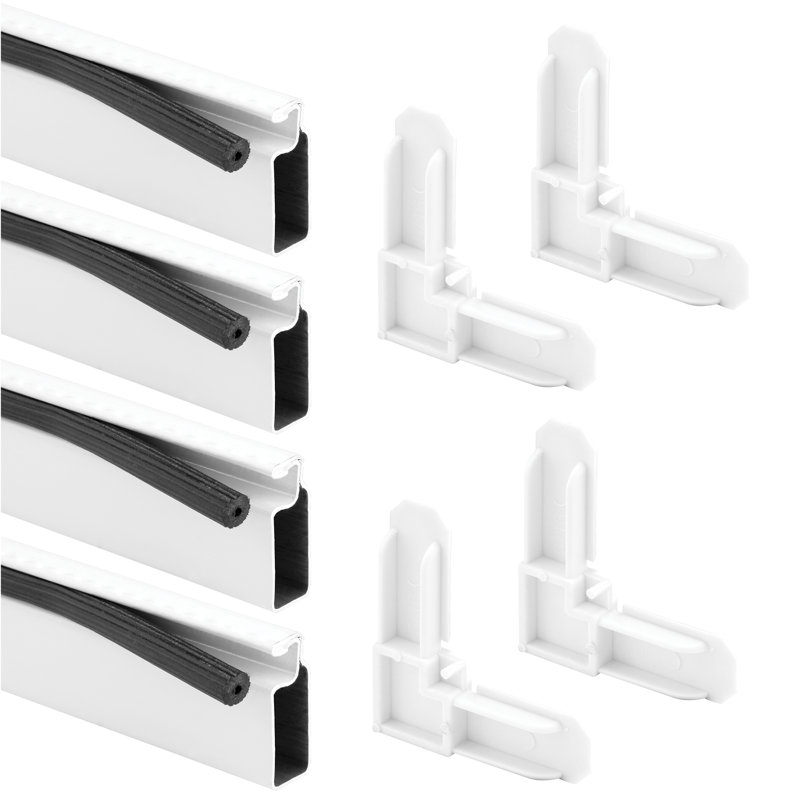 Window Screen Frame Kit  5/16 X 3/4 X 36 - Replace Missing Or Damaged Window Screen Frames - Construct 36 X 36 Or Smaller Screen  Includes Aluminum Frame And Vinyl Spline With Plastic Corners  White (1 Kit)