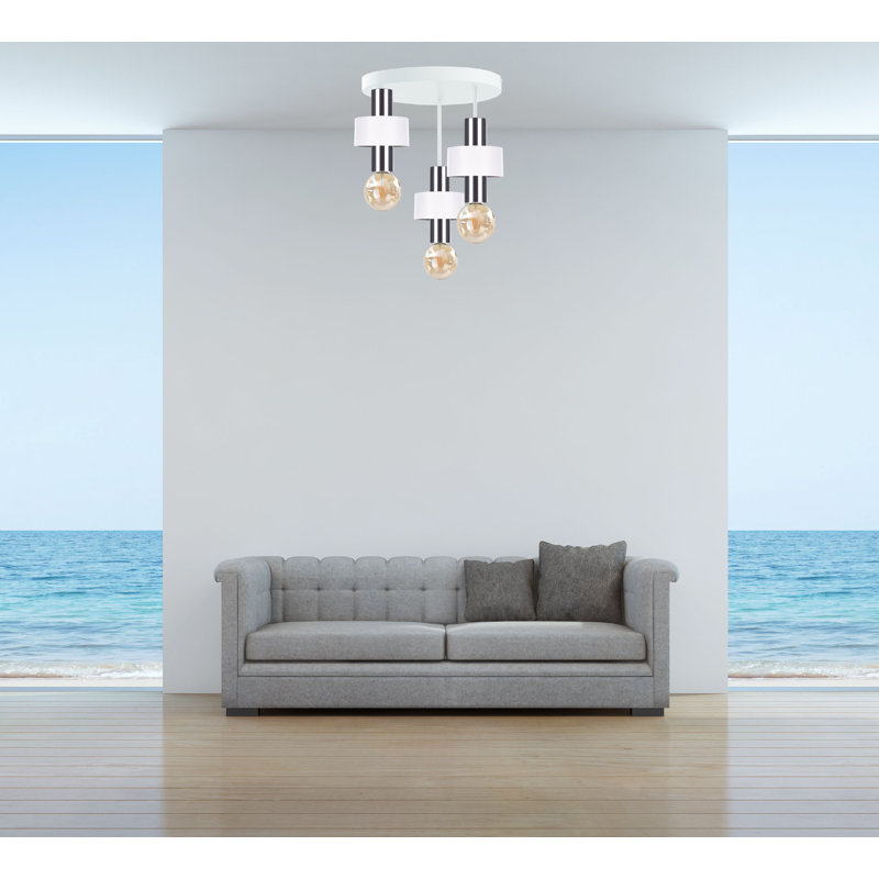 Berndien Semi Flush Mount, White