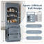 Armoire de cuisine autoportante moderne avec tablettes réglables et rangement en bois aggloméré gris TopMAX pour la nourriture et les fournitures