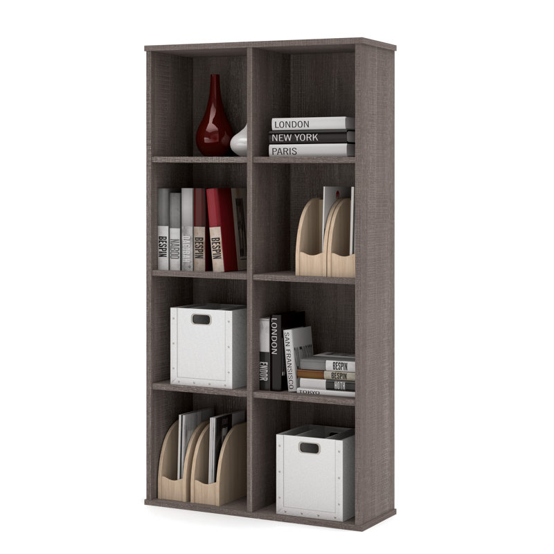 Bibliothèque cubique H 62,8 po x l 32,2 po Avery, Écorce gris