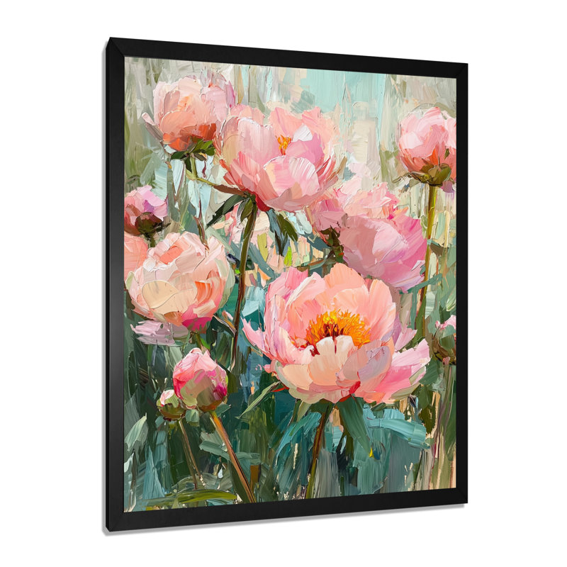 Hardison - salon d'art mural floral, H 32 po x l 16 po, Noir, Reproduction encadrée d'une seule photo