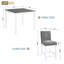 Ensemble de table à hauteur de comptoir en panneau de fibres à densité moyenne gris avec 4 chaises en lin, ensemble de salle à manger carrée de style moderne bicolore de 39 pouces