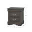 Table de chevet en pin massif avec 2 tiroirs, gris foncé-991385565
