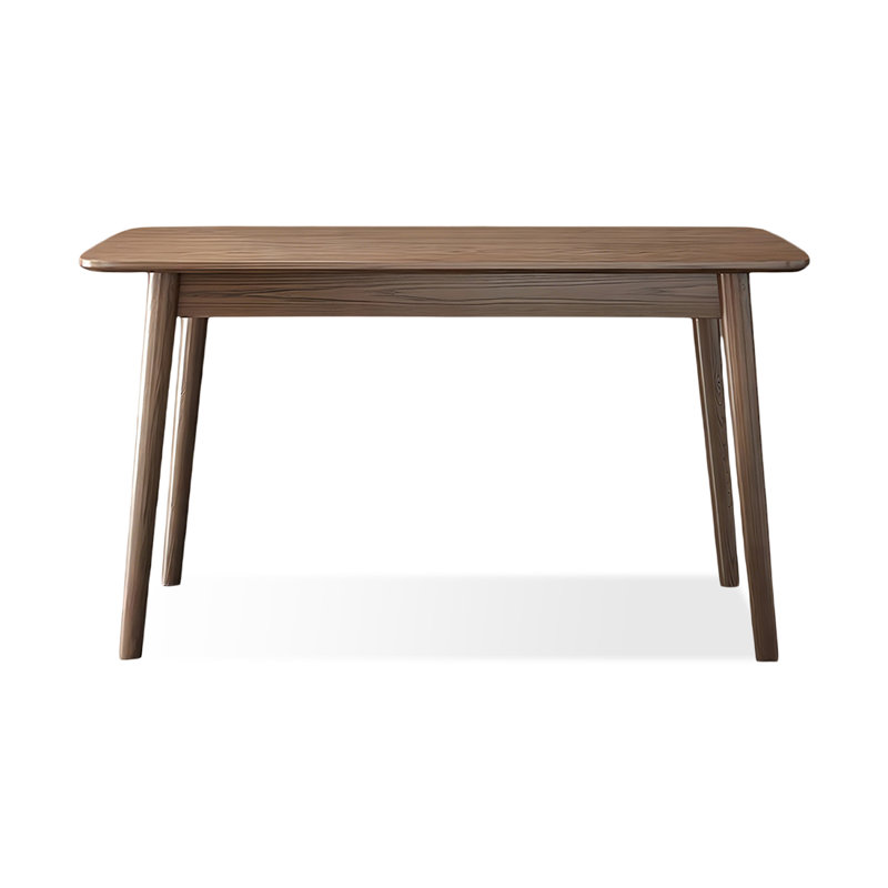 Modern Nut-Brown Rectangular Solid Wood Dining Table, 29.92"H x 53.15"L x 31.5"W