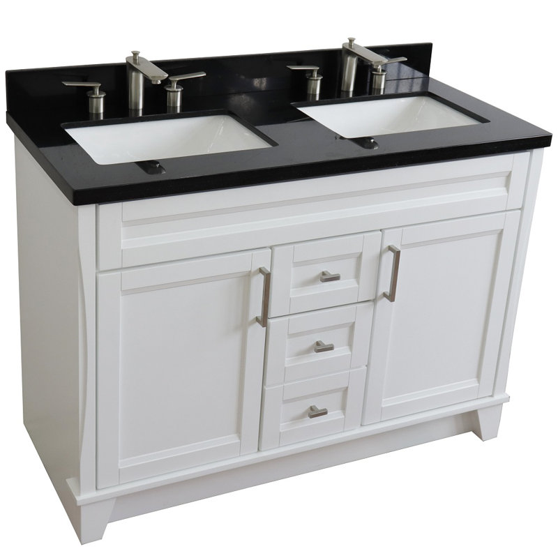 Ensemble de meuble-lavabo double 49 po Abdihamid, Noir galaxie