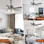 Ventilateur de plafond 52 po à 3 lumières chromées