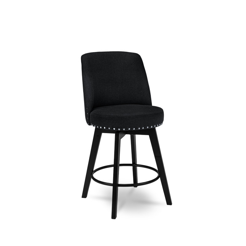 Tabouret Grenora, Tabouret de comptoir (siège d'une hauteur de 26 p, Gris anthracite