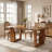 Farmhouse 63-Inch Solid Wood Dining Table,Rustic Kitchen Table For 4-6 Person For Kitchen & Dining Room-128290703