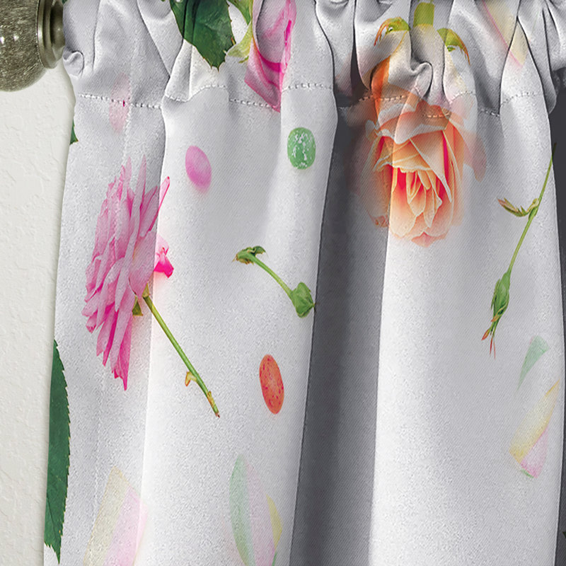 Rideau simple occultant Floral Mid-Century Floral Botanical Retro VI, L 52 po x L 63 po