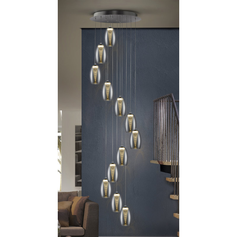Boerner 12 - Light Chrome LED Cluster Pendant