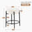 Mid-Century Modern Chair Set of 2 - 23.6" Backless Kitchen Stools with White Boucle Upholstery & Sturdy Metal Base-1783855646-1783855643