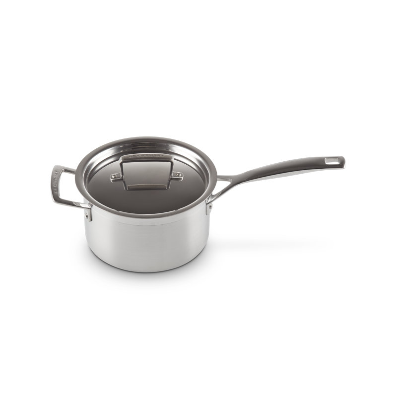 Le Creuset Classic Stainless Steel Round Saucepan With Lid, 3 Qt.
