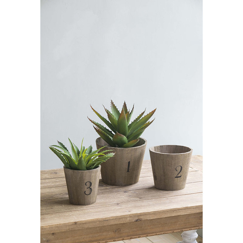 Set Of 3 Thornton Flower Planter, L:8.3X8.3X6.5", M:6.8X6.8X6.1", S:5.3X5.3X5.1"