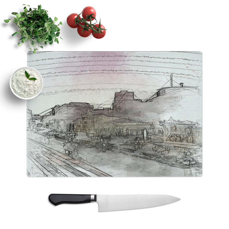 Tempered Glass Canal Street in New Orleans Chopping Board, 39 cm W x 28.5 cm L