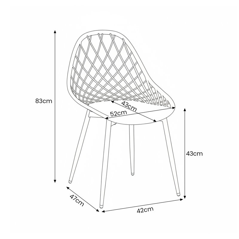 Outdoor Dining Chair Set, 4