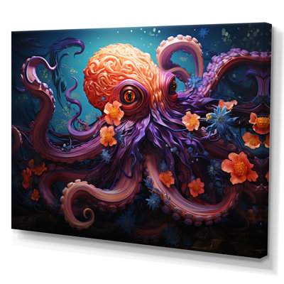 Impression sur toile Coral Octopus Serene submersion V