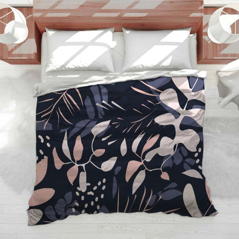 Botanical Print Bedding Cool Pattern Comforter Natureinspired, Queen Comforter