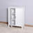 Bathroom Floor Storage Cabinet With Double Door Adjustable Shelf, White