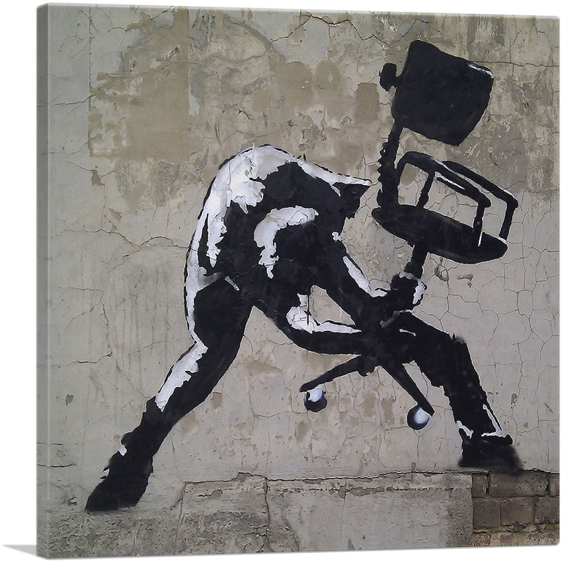 «London Calling» par Banksy, reproduction d'art sur toile tendue, H 12 po x l 12 po x P 0,75 po