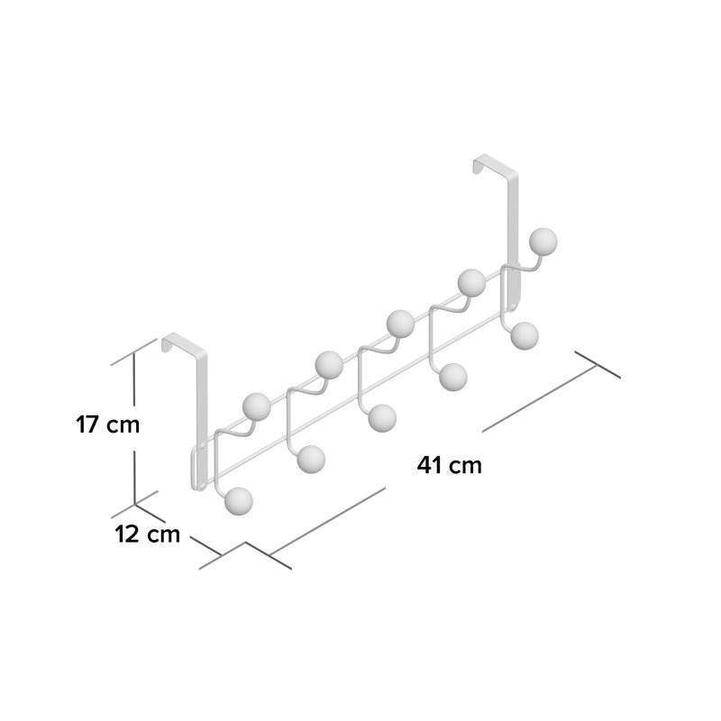 Bleeker Aluminum Over-the-Door 10 - Hook Wall Mounted Coat Rack, White